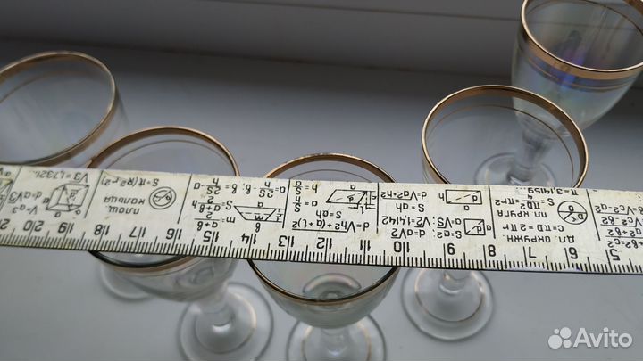 Рюмки. Радужное стекло. Винтаж гдр. Комплект из 5ш