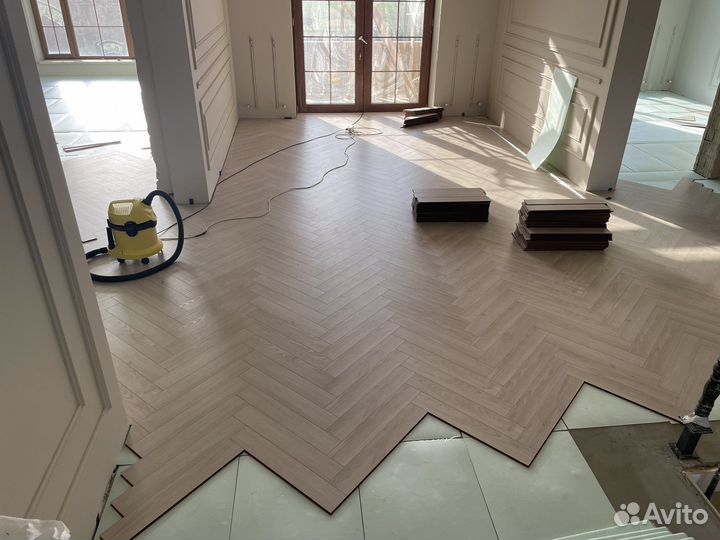 Установка укладка ламината ёлочкой