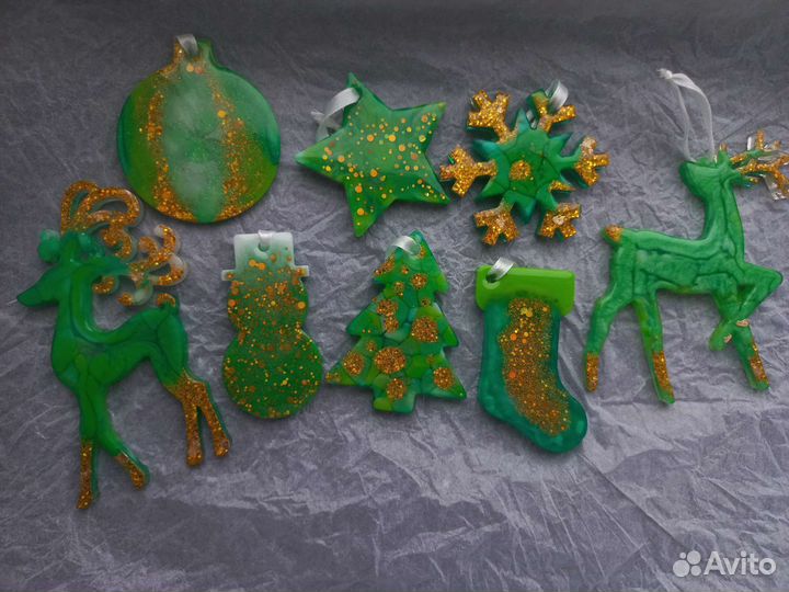 Елочные игрушки эпоксидная смола