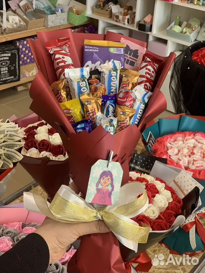 Сладкие букеты из конфет