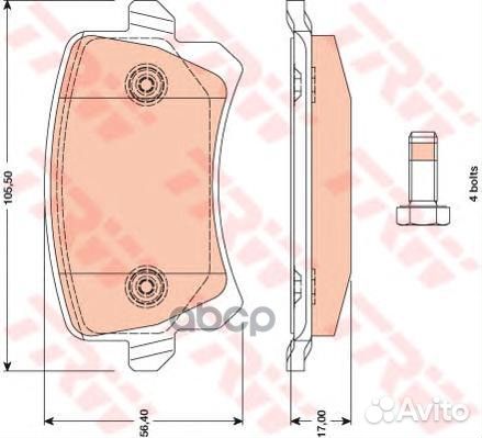 Колодки дисковые з. GDB1763 TRW