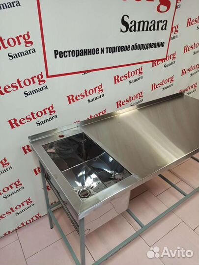 Стол мойка из нержавейки 1600х630