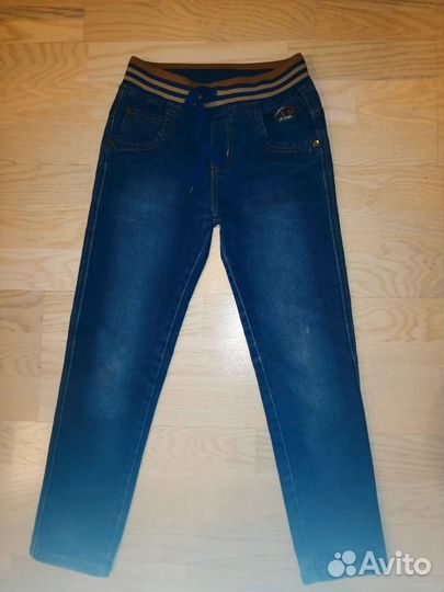 Джинсы утеплённые и лёгкие 122 (2 шт) шт