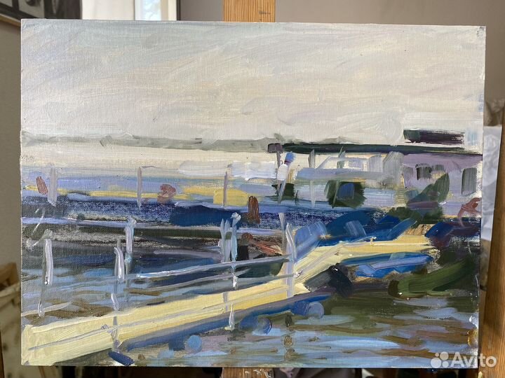 Картина маслом пейзаж волга