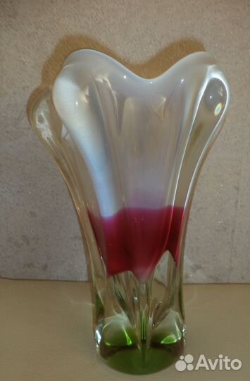 Ваза цветное стекло Чехословакия