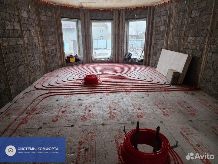 Теплый пол Стяжка пола под ключ в коттедже