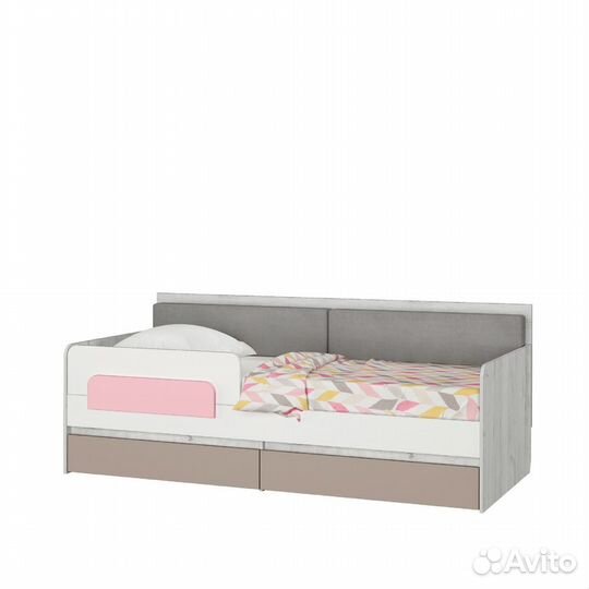 Детская кровать голубой/розовый цвет