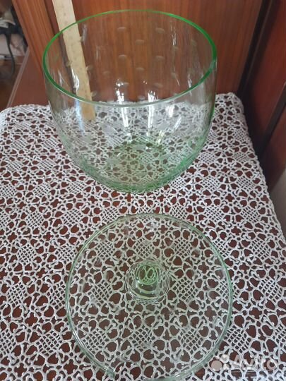 Цветное стекло компотница гдр 60-ые