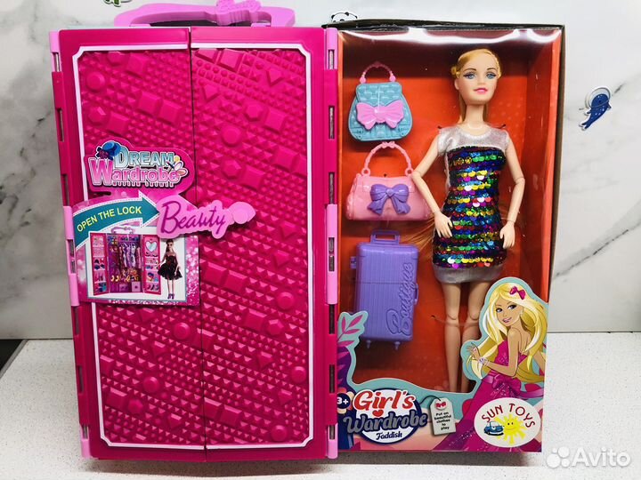 Кукла Барби Шарнирная с гардеробом