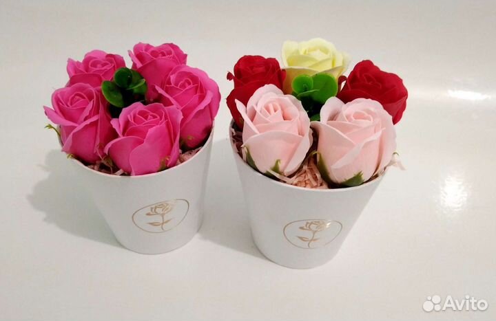 Мыльные розы в коробке
