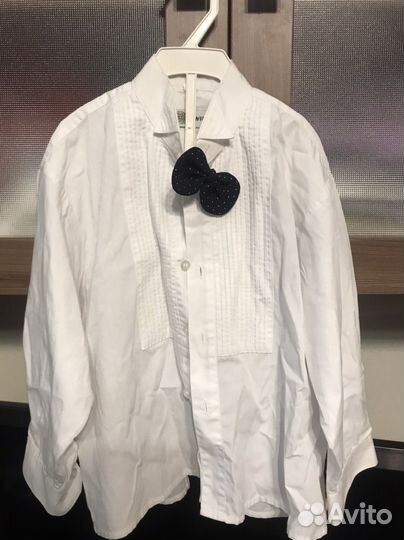 Рубашка белая с бабочкой 104/110