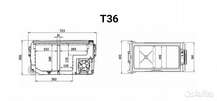 Автохолодильник двухкамерный
