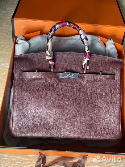 Сумка hermes birkin 35 бордовая