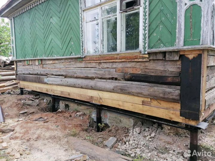 Замена венцов,ремонт фундамента,отмостка