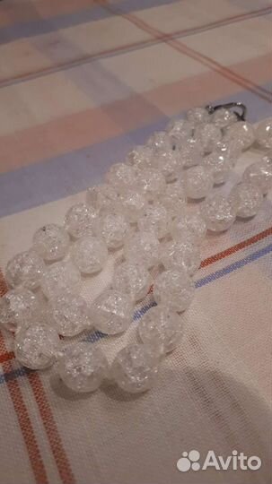 Бусы натуральный камень, сахарный, снежный кварц