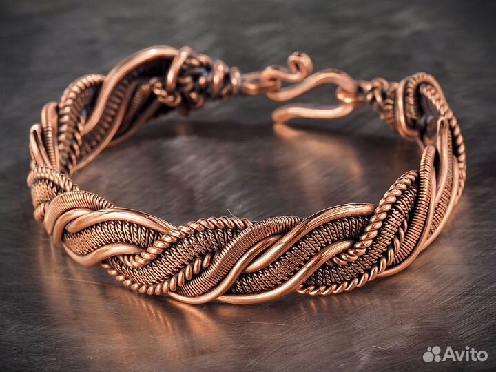 Браслет из меди Ручная работа Дизайн WireWrapArt