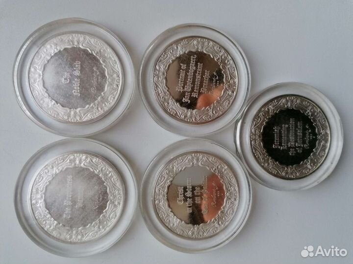 Шедевры Рембранта, серебро, худож. медали