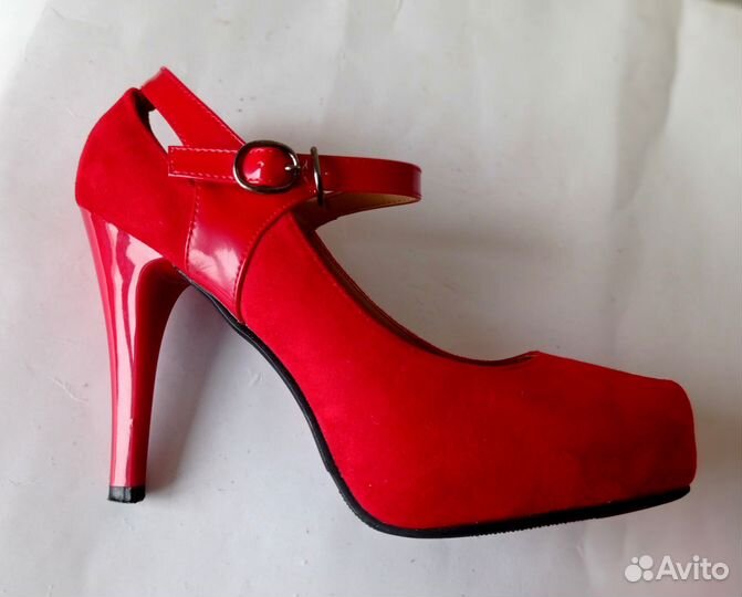 Туфли красные на высоком каблуке 40 р