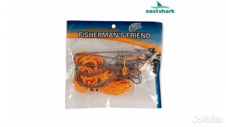 Кукан 5 карабинов, парашютная стропа