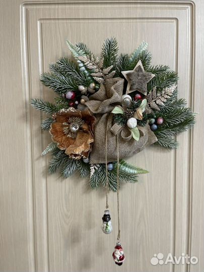 Новогодний венок на дверь
