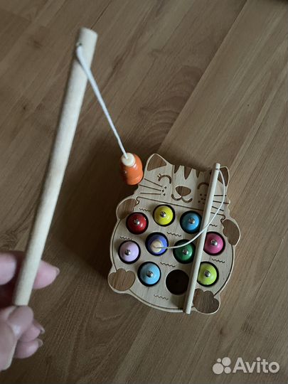 Деревянная рыбалка, магнитная