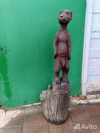 Садовая парковая деревянная скульптура Сурикат