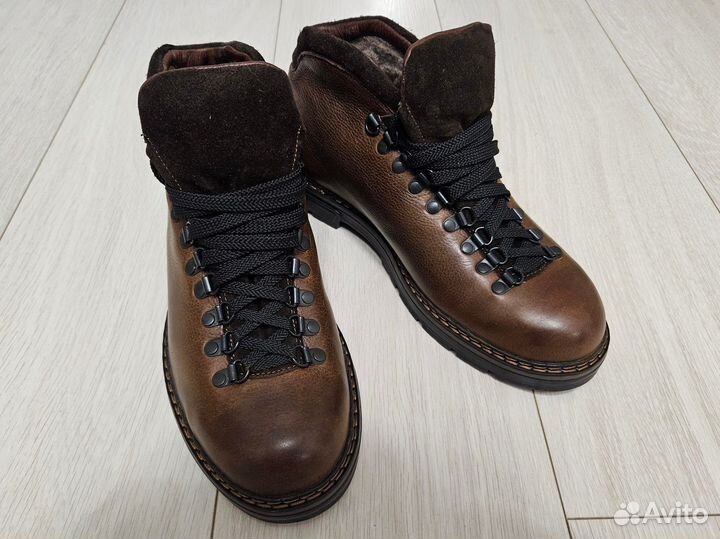 Ботинки мужские хайкеры из натуральной кожи зима