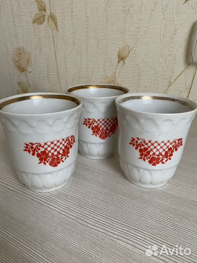 Стаканы фарфоровые СССР (цена за все три)