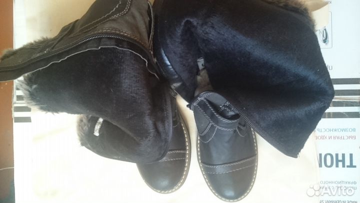Сапожки осенние для девочки новые тёмно-синие 36 р