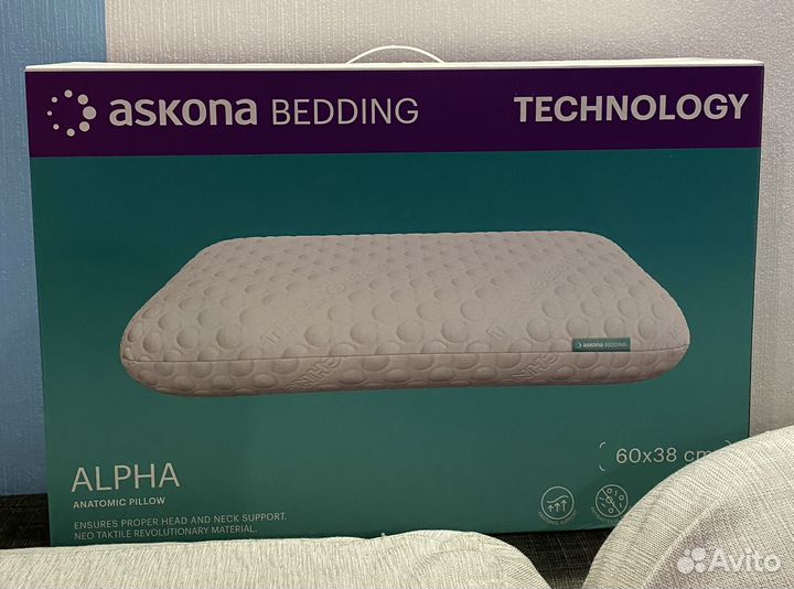 Подушка ортопедическая askona alpha m