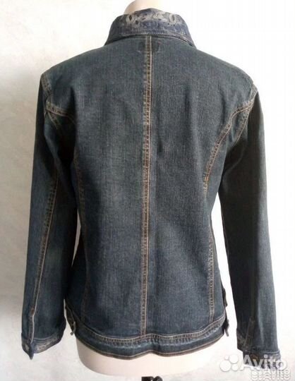 Джинсовая куртка бохо кружево вельвет 46 размер