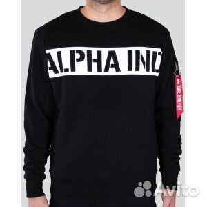 Пуловер Alpha Industries Printed Stripe, черный