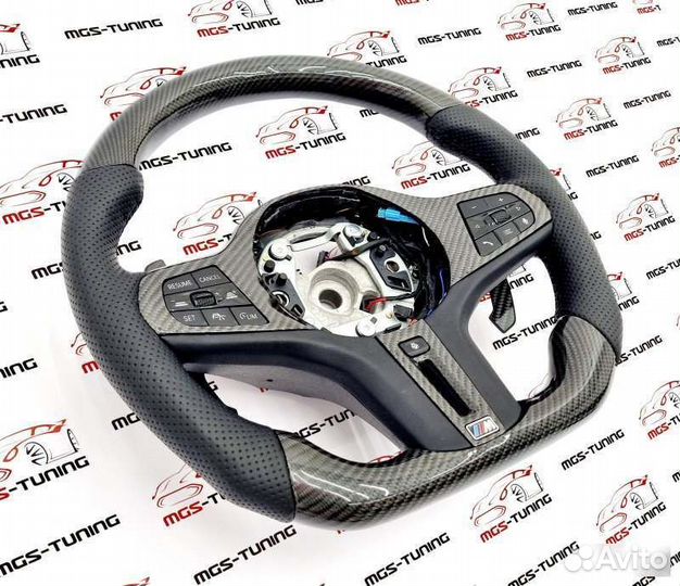 Руль с подогревом BMW 5 серия G30 стиль M карбон