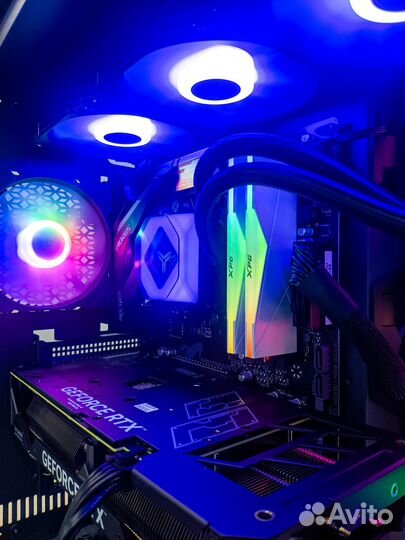 Игровой компьютер аквариум Ryzen 7 5800x RTX4060Ti