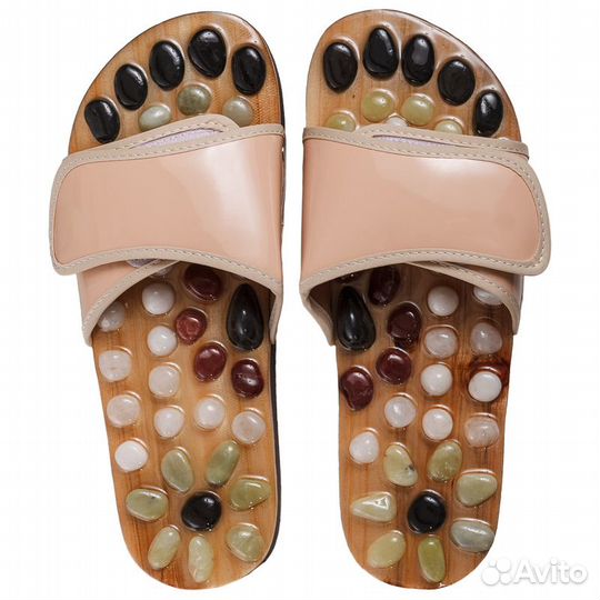Массажные тапочки с Нефритом,яшмой,магнит.камнем