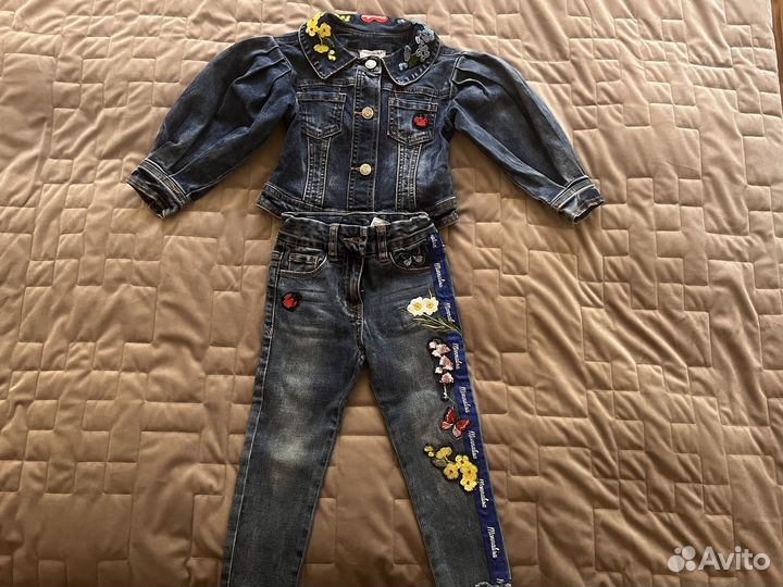 Джинсовый костюм для девочки 98 104