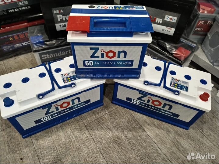 Аккумулятор автомобильный zion 60Ач -100Ач