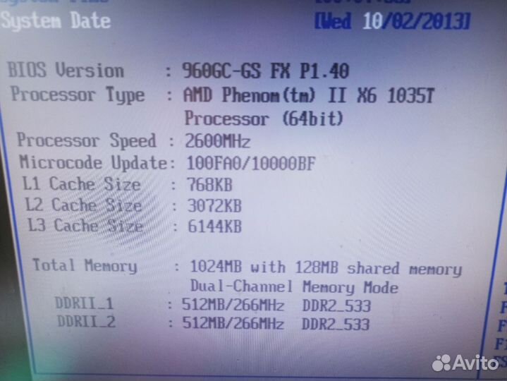 Phenom II x6 1035t 2.6Ghz ASRock 960GC 4GB ram