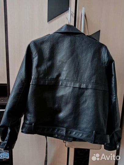 Кожаная куртка косуха оверсайз