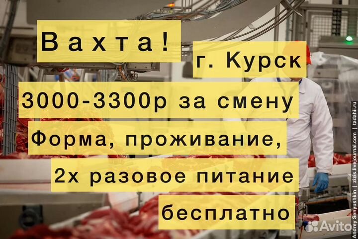 Разнорабочие/упаковщики с проживанием вахта Курск