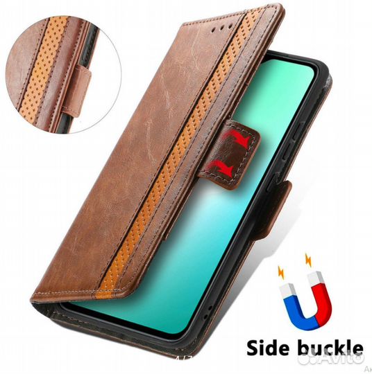 Чехол книжка для iPhone Xr коричневый