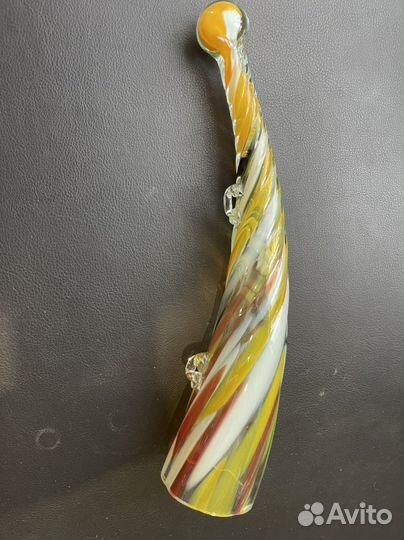 Рог изобилия цветное гутное стекло СССР
