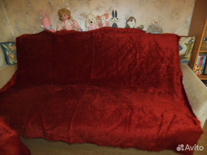 Накидки на диван и кресло искуственный мех,одеяло