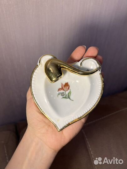 Пепельница с трубкой фарфор