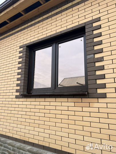 Окно металлопластиковое, ламинация темный дуб