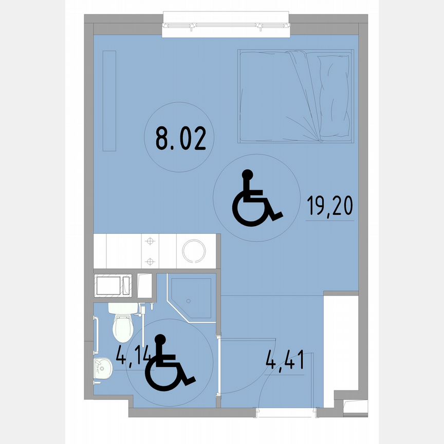 1-к. апартаменты, 27,8 м², 8/13 эт.