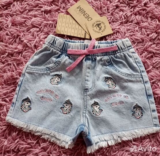 Джинсовые шорты для девочки (Новые)