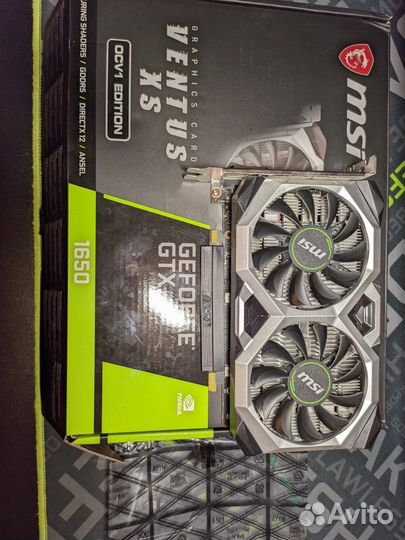 Видеокарта gtx 1650 msi ventus ocv1