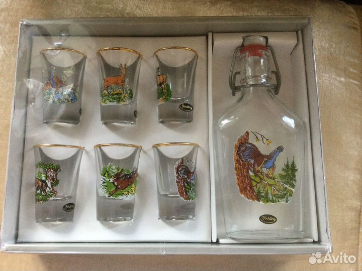 Bockling набор штоф и рюмки новый винтаж