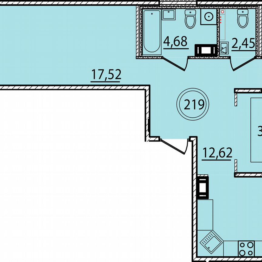 3-к. квартира, 83,2 м², 2/4 эт.